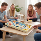 Wooden Pinball Machine with 3 Balls for Kids 6+ and Adults