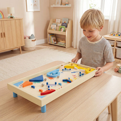 Wooden Pinball Machine with 3 Balls for Kids 6+ and Adults