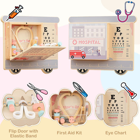 Wooden Sensory Wall Panel with Vanity for Kids