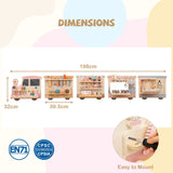 Wooden Sensory Wall Panel with Vanity for Kids