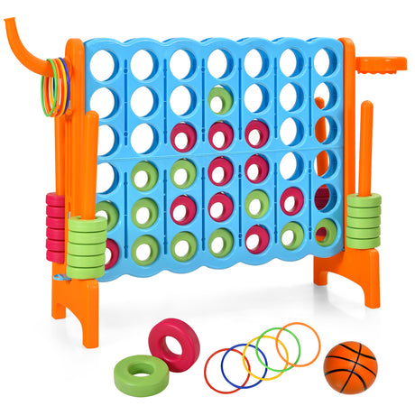 Jumbo 4-to-Score Giant Game Set for Kids with Basketball Hoop