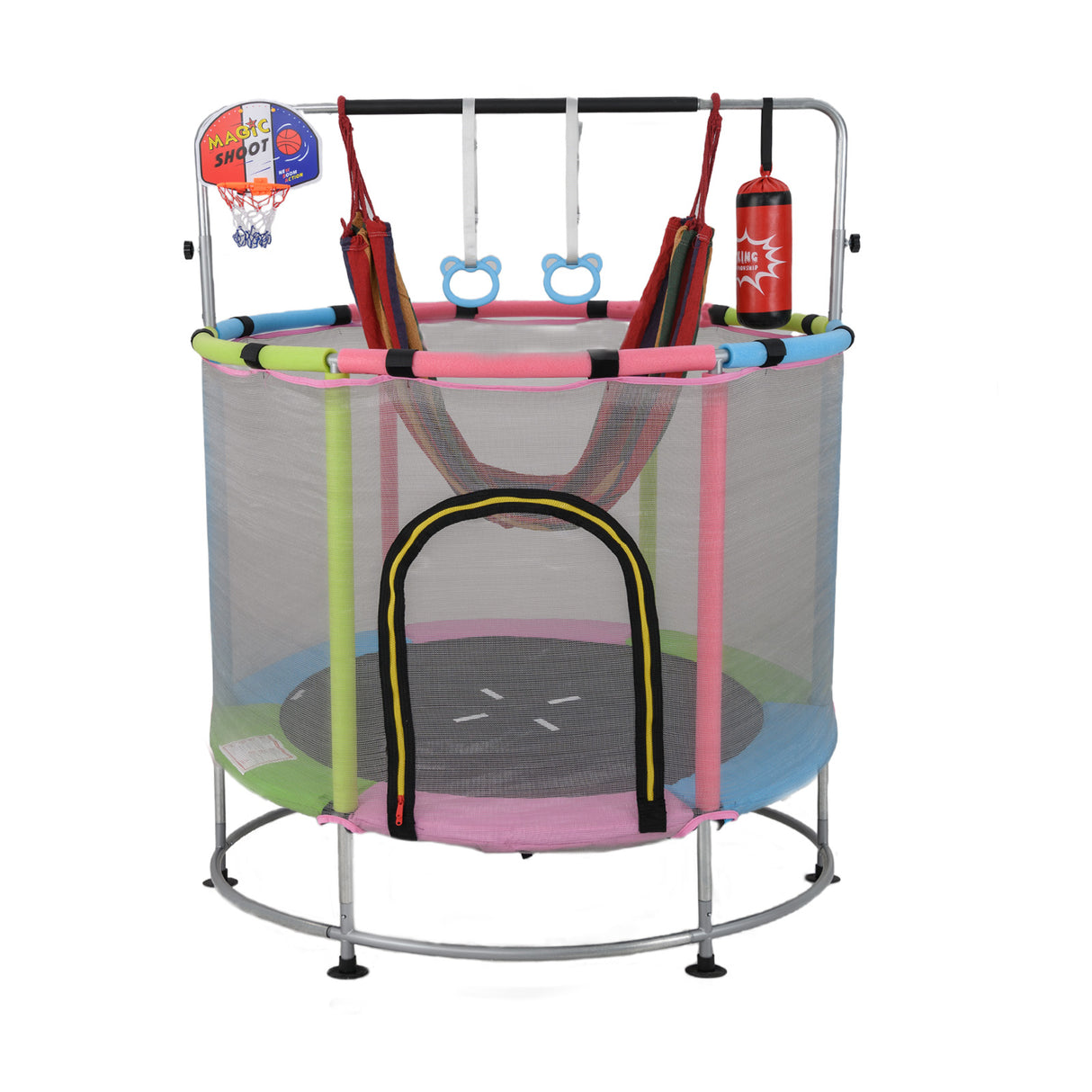 55" Kids Trampoline, Toddler Trampoline for for 3-6 Years Old Boys & Girls