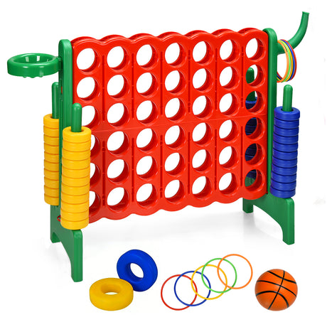 Jumbo 4-to-Score Giant Game Set for Kids with Basketball Hoop