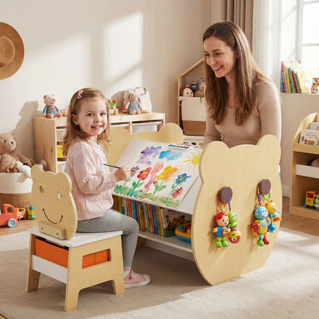 Bear Themed Kids Art Table and Chair Set