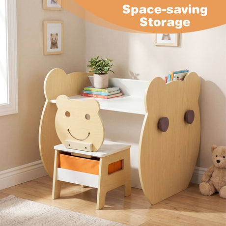 Bear Themed Kids Art Table and Chair Set