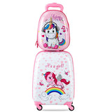 BABY JOY 2 PCS Kids Luggage Set, 13" & 16" Kids Carry On Suitcase Set