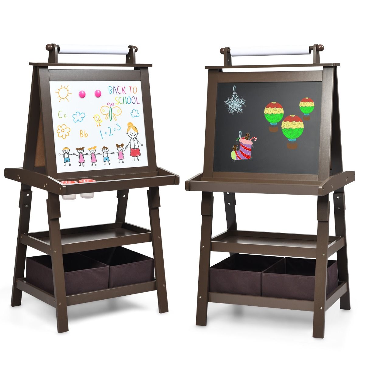 BABY JOY Kids Art Easel, 3 in 1 Double-Sided Standing Easel for Toddlers