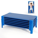 6-Pack Stackable Children’s Nap Time Cots, Space-Saving Daycare Cots w/Metal Frame, Oxford Cloth