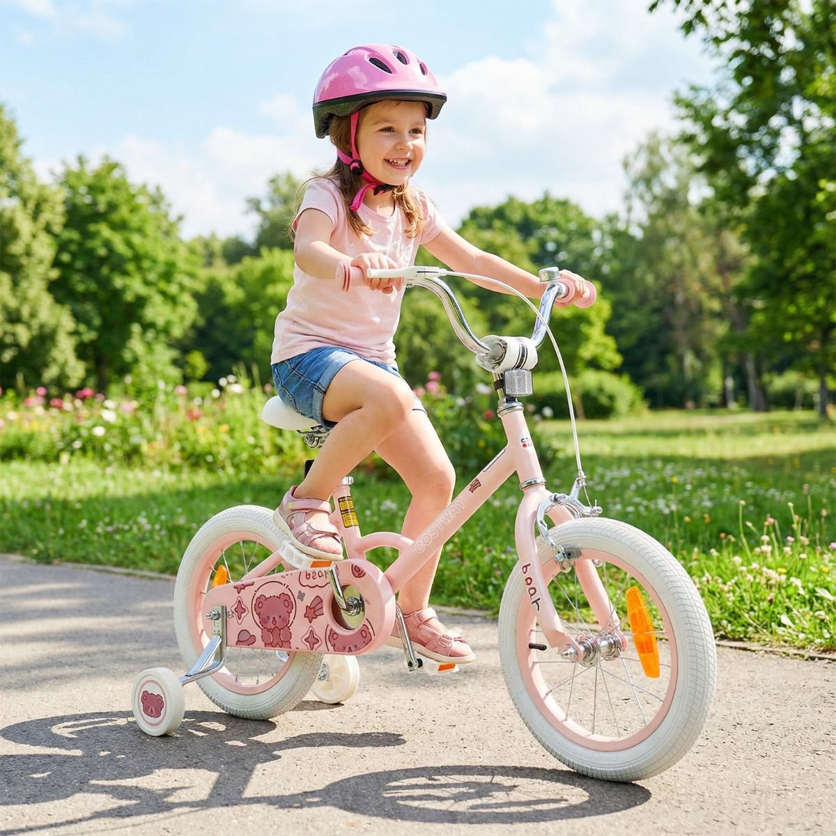Children Training Bike with Adjustable Handlebar and Seat