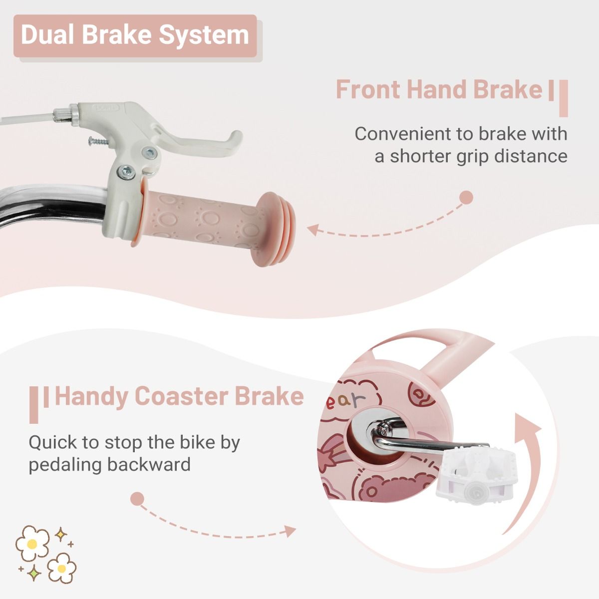 Children Training Bike with Adjustable Handlebar and Seat
