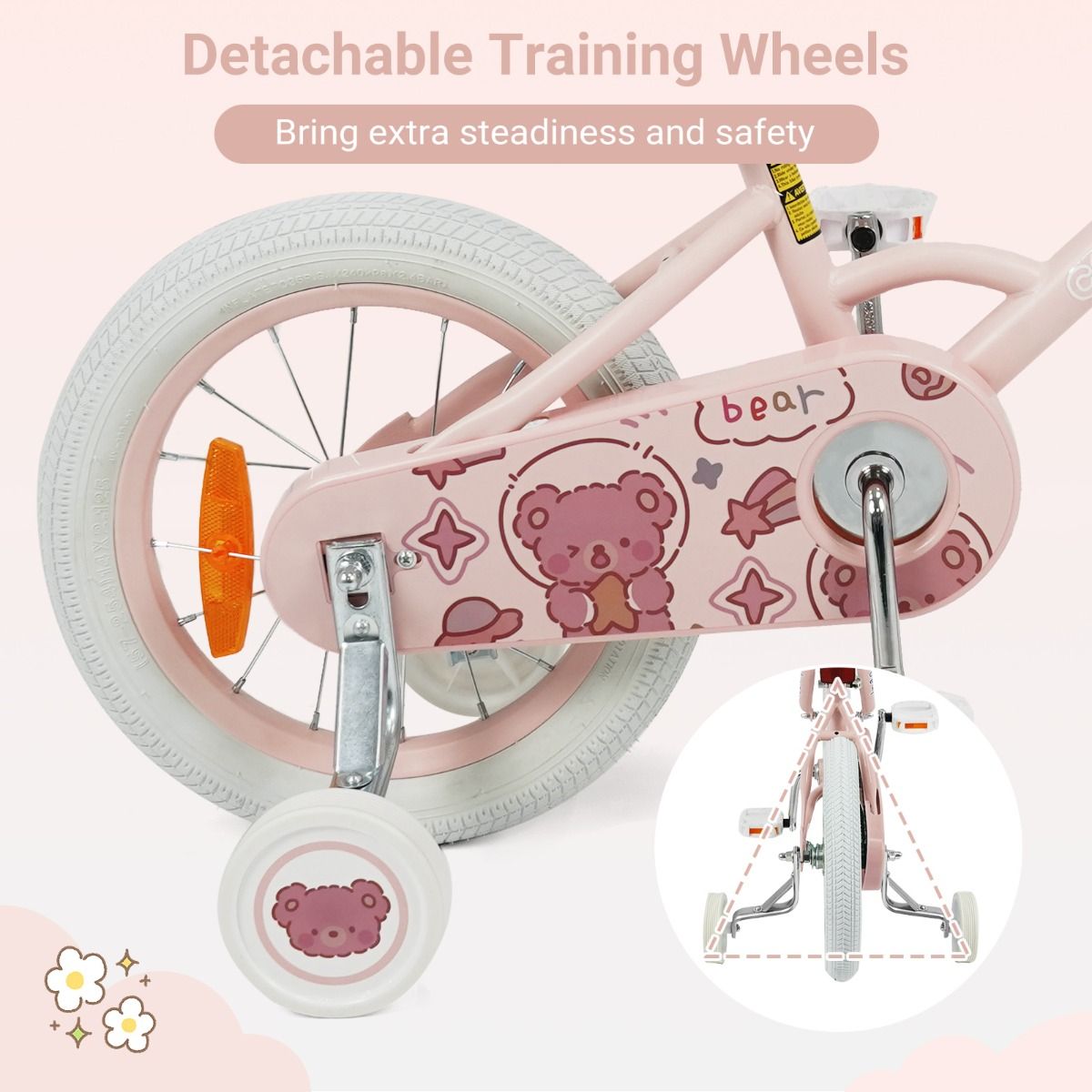 Children Training Bike with Adjustable Handlebar and Seat