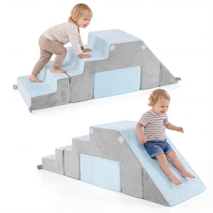 4-in-1 Foam Climbing Blocks with Slide and Stair