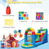 Clownland Bouncy Castle with Climbing Surface and Long Slide