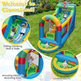 Clownland Bouncy Castle with Climbing Surface and Long Slide