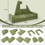 13 Pieces Dinosaur Theme Toddler Foam Building Fort