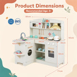 Interactive Pretend Kids Kitchen Playset w/ Stove, Microwave, Sink, Storage Space & Accessories for Toddlers Ages 3+