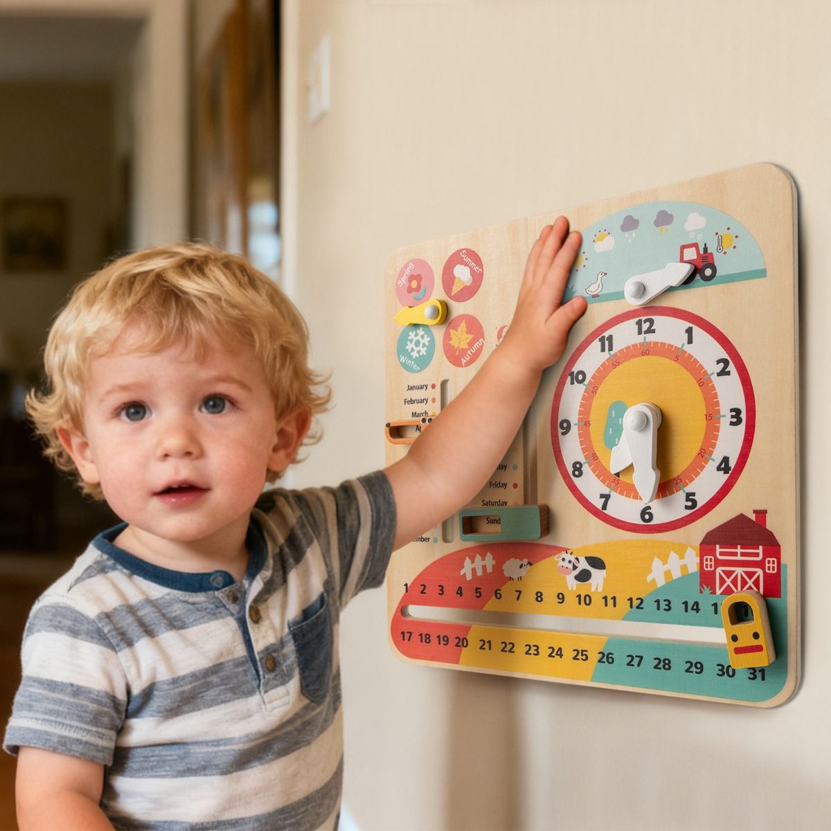 Educational Learning Clock Toy About Season and Weather