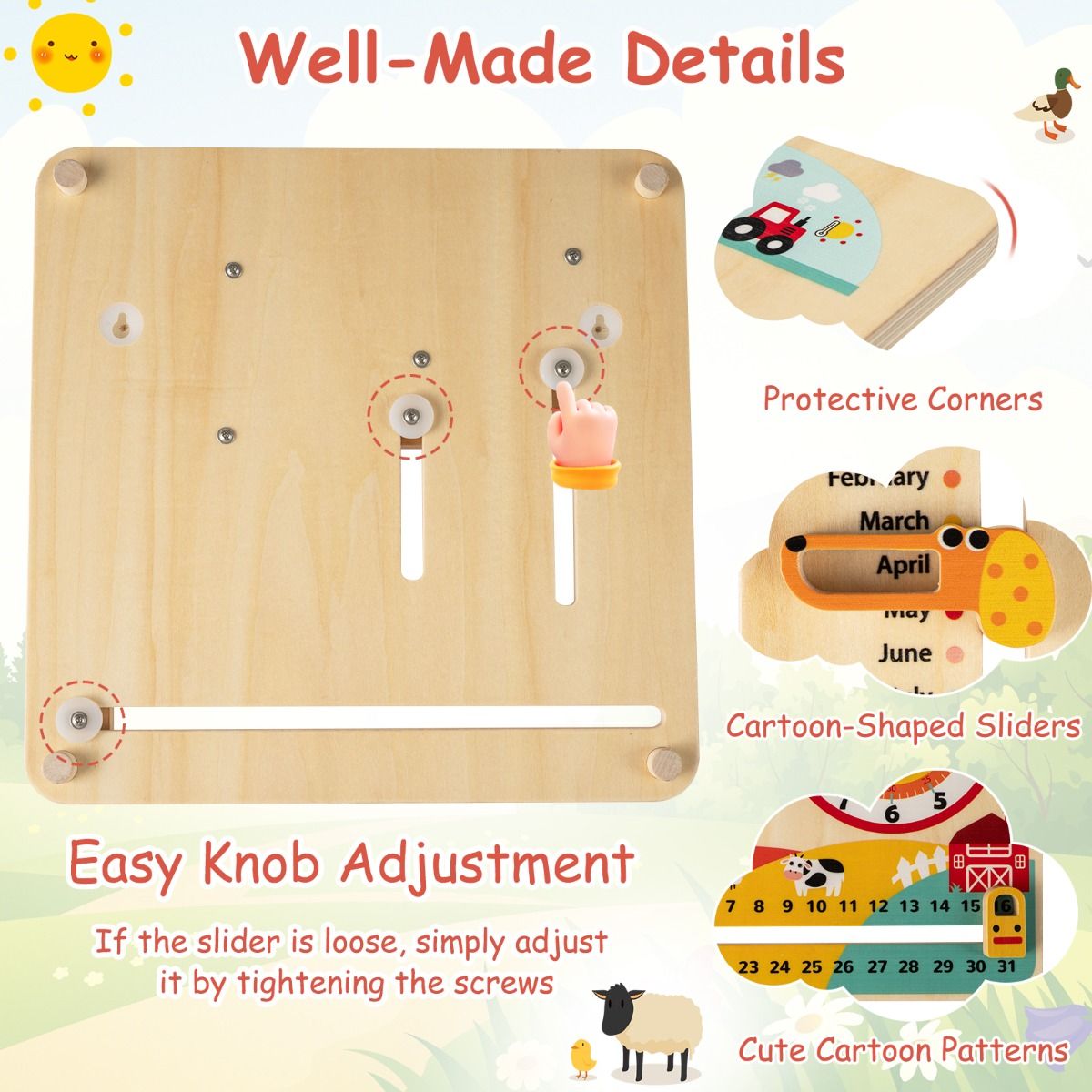 Educational Learning Clock Toy About Season and Weather