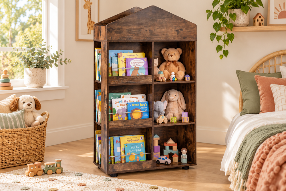 Streamlining what stays on display supports independent open-ended play and simpler pack-away routines.
