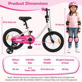 14/16-Inch Children Bicycle with Removable Training Wheels and Adjustable Seat for kids