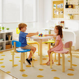 Flower-shaped Children Table Set with 2 Colorful Chairs and Stools
