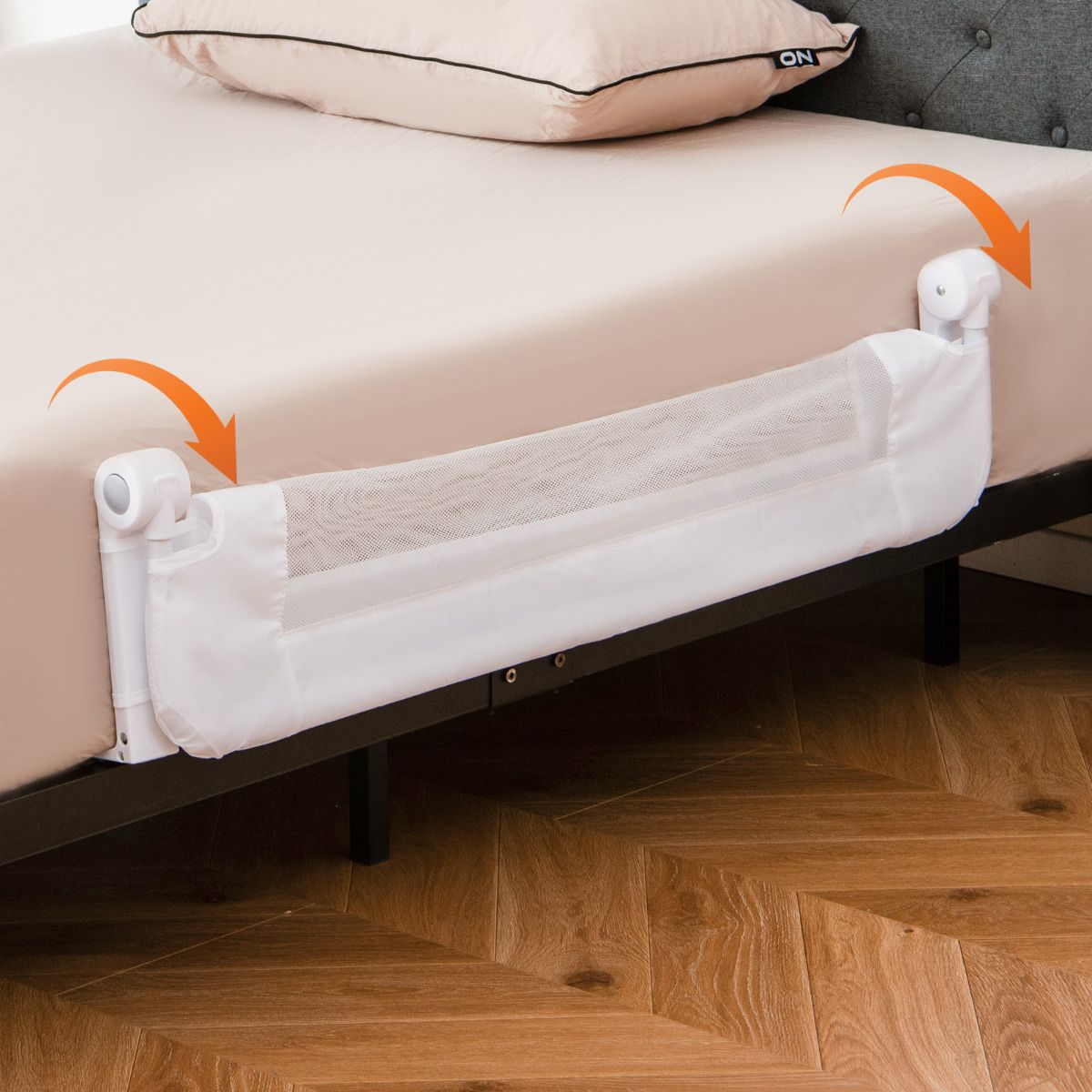 Foldable Bed Rail for Toddlers with Detachable Oxford Fabric Cover