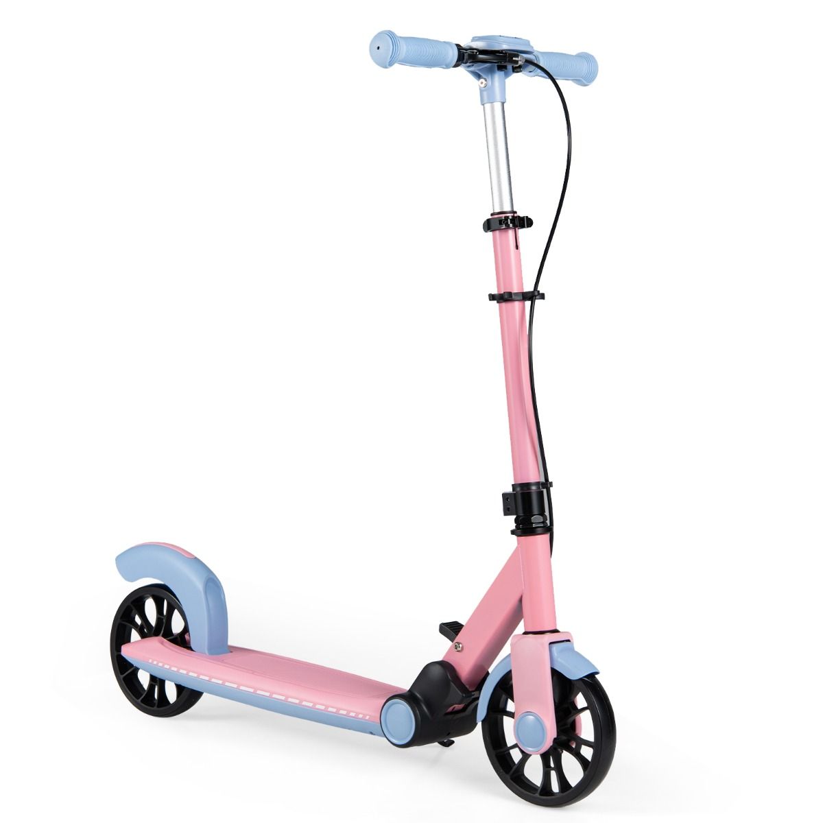 Foldable Scooter with 2 Light-up Wheels and 3-Height Adjustable Handle