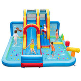 Giant Water Park with Long Slide and Climbing Wall