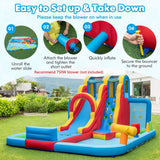 Giant Water Park with Long Slide and Climbing Wall