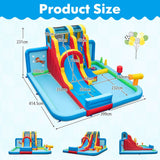 Giant Water Park with Long Slide and Climbing Wall