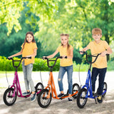 Height Adjustable Youth Scooter with 2 V-Type Handbrakes for Kids 8-12