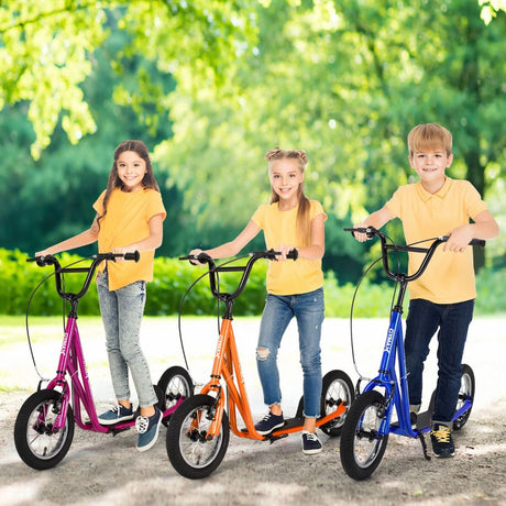Height Adjustable Youth Scooter with 2 V-Type Handbrakes for Kids 8-12