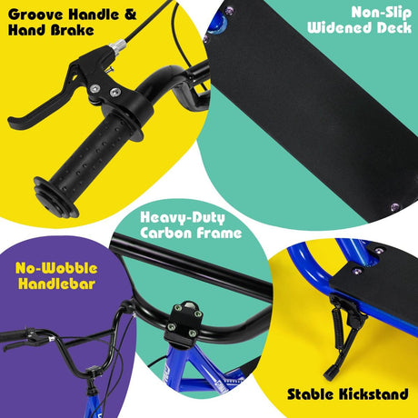 Height Adjustable Youth Scooter with 2 V-Type Handbrakes for Kids 8-12