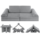 8-Piece Kids Play Couch Sofa, Modular Convertible Foam Folding Floor Sofa
