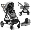 BABY JOY 2 in 1 High Landscape Baby Stroller, Convertible Baby Pram Jogger