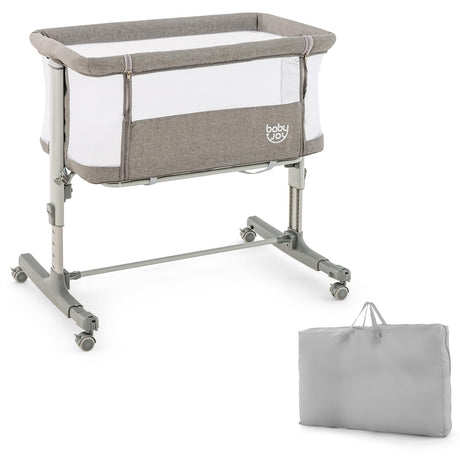 BABY JOY 3 in 1 Baby Bedside Bassinet Baby Cot with Mattress & 5 Adjustable Height