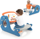 HONEY JOY Convertible Kids Activity Table Set, Multi-Functional Angle-Adjustable Toddler Easel w/Erasable Whiteboard, Whale Shape