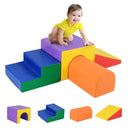 4-Piece Kids Climb and Crawl Foam Block Play Set, Orange - BABY JOY