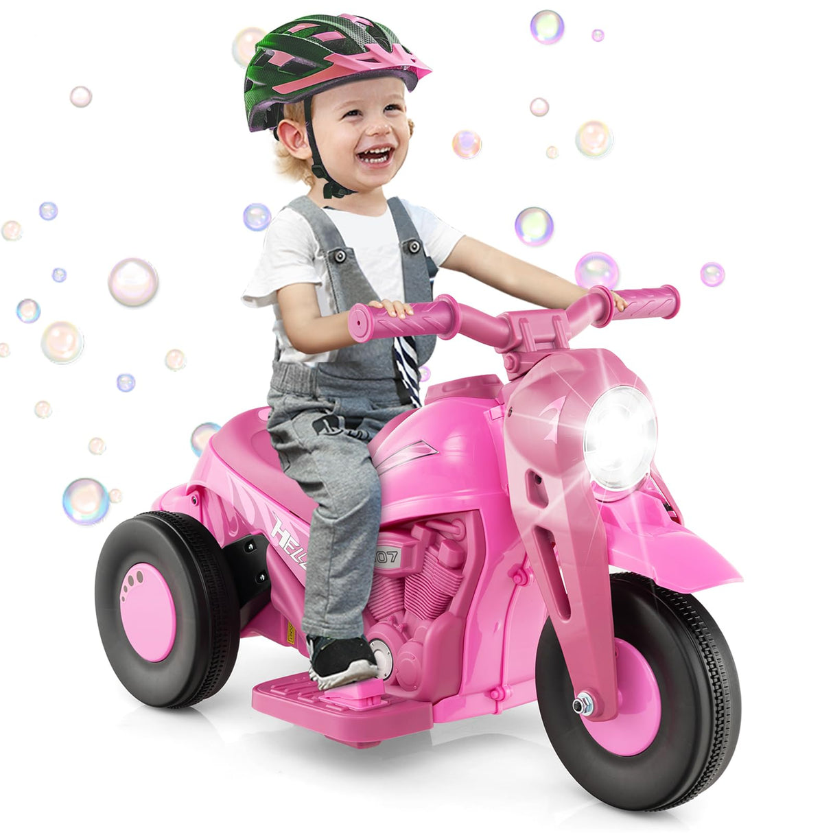 HONEY JOY Kids Motorcycle 6V Battery Powered Ride on Motorbike with Bubble Maker