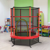 HONEY JOY 5.3FT Kids Trampoline, Toddler Trampoline w/Safe Enclosure Net, Accessories Bag, Jumping Pad