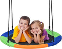 100 cm Flying Saucer Tree Swing for Kids, Play Swing with Adjustable Ropes