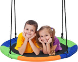 100 cm Flying Saucer Tree Swing for Kids, Play Swing with Adjustable Ropes