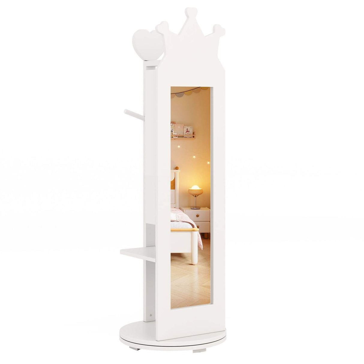 HONEY JOY 360° Rotating Kids Jewelry Cabinet