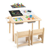HONEY JOY Kids Sensory Table and Chair Set with Adjustable Height for 3+