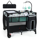BABY JOY 3-in-1 Portable Baby Bassinets, Folding Travel Cot for Infant Toddler
