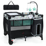 BABY JOY 3-in-1 Portable Baby Bassinets, Folding Travel Cot for Infant Toddler