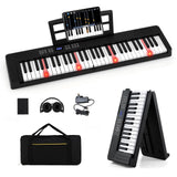 61-Key Foldable Piano Keyboard, Full-size Electronic Keyboard w/MIDI & Split Function