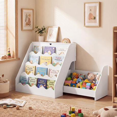 HONEY JOY 2-in-1 Kids Bookshelf & Toy Storage Organizer, Storage Rack