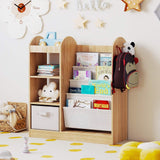 Toy Storage Organizer with Full-Length Mirror and 4-Tier Sling Shelves