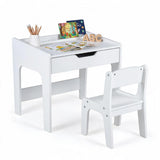 HONEY JOY Kids Desk & Chair Set, Wooden Student Study Table